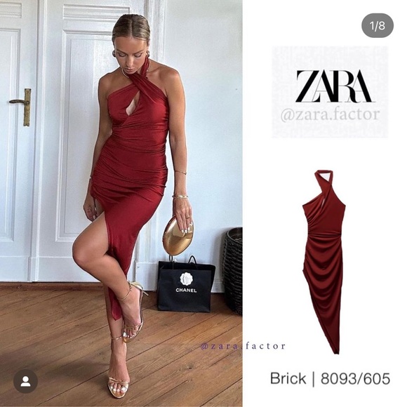 Zara blogger fav red dress siz small new with tags - Picture 5 of 10